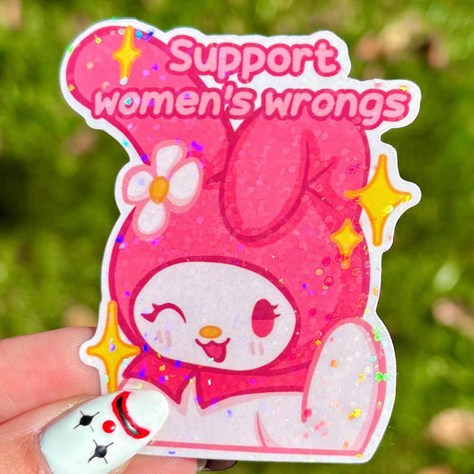 My Melody “Support Women’s Wrongs” Sticker | Sanrio Fanart