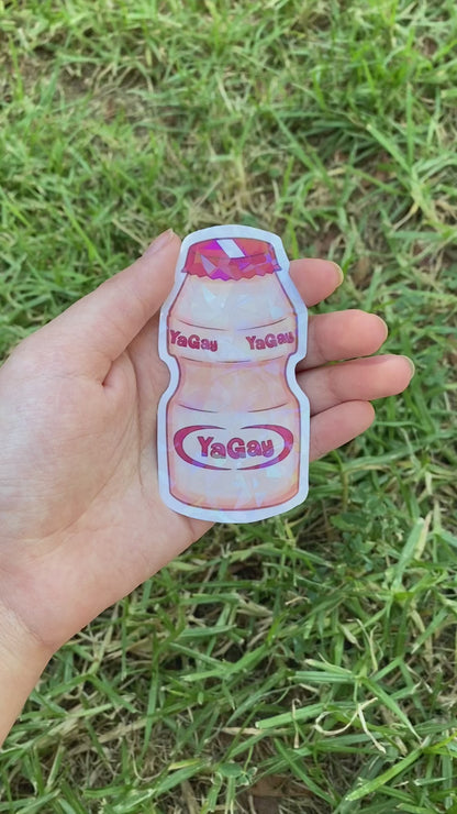 Yakult YaGay Holographic Sticker | LGBTQ Pride Meme Sticker