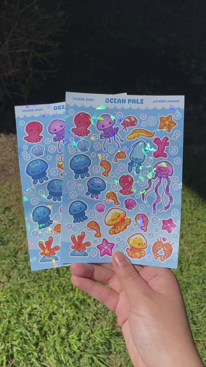 Ocean Pals Animal Sticker Sheet | 4x6 Sea Creatures Stickers